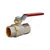 Кран шаровой DADO латунь никель R910 Ду 25 Ру35 ВР полнопроходной рычаг красный Giacomini R910X025 — 9