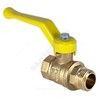 Кран шаровой латунь газ 11Б27фтМ Ду 50 Ру25 ВР/НР рычаг желтый VALFEX VF.272.LR3.200.N/P59, миниатюра — 1