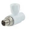 Кран шаровой PP-R белый Дн 20х1/2" НР прямой для радиатора RTP (РосТурПласт) 17136, миниатюра — 0