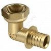 Угольник для PE-X/PE-RT труб аксиальный латунь Дн 16х1/2"х90гр с накидной гайкой RTP (РосТурПласт) 28395 — 1