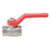 Кран шаровой латунь никель Стандарт Ду 20 Ру40 ВР полнопроходной рычаг красный Dist Н312Р, миниатюра — 11