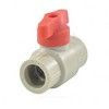 Кран шаровой PP-R серый Дн 25 полупроходной с красной ручкой VALFEX 20255025RГ — 5