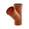 Тройник НПВХ коричневый Дн 110х110х45гр б/нап в/к Хемкор 2491088, миниатюра — 1