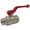 Кран шаровой латунь никель 11Б27фт1М Ду 15 Ру63 ВР/НР полнопроходной рычаг красный VALFEX VF.215.NR1.012.PREMIUM — 1