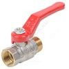 Кран шаровой латунь никель Стандарт Ду 20 Ру40 ВР/НР полнопроходной рычаг красный Dist Н322Р — 2