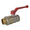 Кран шаровой латунь никель 11Б27фт1М Ду 15 Ру40 ВР/"американка" полнопроходной рычаг красный VALFEX VF.225.NR1.012 — 1