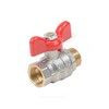 Кран шаровой латунь никель Эксперт Ду 25 Ру40 ВР/НР полнопроходной бабочка красная Dist Н123Б, миниатюра — 8