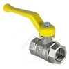 Кран шаровой латунь никель газ 11Б27фтМ Ду 20 Ру40 ВР рычаг желтый VALFEX VF.271.NR3.034.N/P59