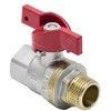 Кран шаровой латунь никель 1004 Euro Ду 15 Ру40 ВР/НР полнопроходной бабочка красная Aquasfera 1004-01 .