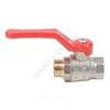 Кран шаровой латунь никель Эксперт Ду 25 Ру40 ВР/НР полнопроходной рычаг красный Dist Н123Р — 16