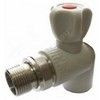 Кран шаровой PP-R серый Дн 25х3/4" НР угловой для радиатора RTP (РосТурПласт) 27862 — 1