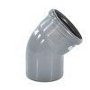 Отвод PP-H серый Дн 110х45гр б/нап в/к VALFEX 20102110, миниатюра — 0