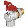 Кран шаровой латунь никель угловой 1011 Euro Ду 20 Ру30 ВР/"американка" полнопроходной бабочка красная Aquasfera 1011-02 ., миниатюра — 10