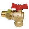 Кран шаровой латунь угловой 11б27п17 Ду 15 Ру16 ВР/"американка" полнопроходной бабочка красная Цветлит ZW10029