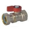 Кран шаровой латунь никель R251 Ду 15 Ру16 ВР/нак. гайка флажок красный Giacomini R251PX012, миниатюра — 1