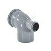 Отвод PP-H с выходом фронтально-тыльный серый Дн 110х50х87гр б/нап в/к RTP (РосТурПласт) 36650, миниатюра — 1