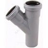 Тройник PP-H серый Дн 50х50х45гр б/нап в/к Политэк 205045