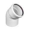 Отвод PP-M бесшумный белый Дн 50х45гр б/нап в/к RTP (РосТурПласт) 24552 — 1