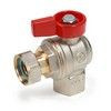 Кран шаровой латунь никель угловой R781 Ду 15 Ру16 ВР/нак. гайка полнопроходной флажок красный Giacomini R781PX013 — 2
