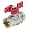 Кран шаровой латунь никель 1002 Euro Ду 20 Ру30 ВР полнопроходной бабочка красная Aquasfera 1002-02 ., миниатюра — 13