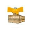 Кран шаровой латунь газ Эксперт Ду 25 Ру40 ВР/НР полнопроходной бабочка Dist 223Б — 15