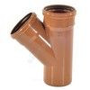 Тройник НПВХ коричневый Дн 110х110х45гр б/нап в/к Aquaviva AQVD105110 — 1
