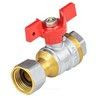 Кран шаровой латунь никель 1022 Euro Ду 15 Ру40 ВР/нак. гайка полнопроходной бабочка красная Aquasfera 1022-01 — 3
