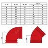 Отвод (колено) под муфту 45гр грувлок XGQT011L Ду32 (Дн42) Ру20 LEDE — 3
