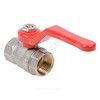 Кран шаровой латунь никель Стандарт Ду 20 Ру40 ВР полнопроходной рычаг красный Dist Н312Р