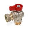 Кран шаровой латунь никель угловой R780 Ду 15 Ру16 НР/нак. гайка полнопроходной флажок красный Giacomini R780PX013 — 3