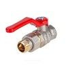 Кран шаровой латунь никель Эксперт Ду 25 Ру40 ВР/"американка" полнопроходной рычаг красный Dist Н143Р, миниатюра — 6