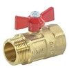 Кран шаровой латунь ПРАКТИК 131 Ду 20 Ру16 ВР/НР бабочка красная аналог 11б27п1 ГАЛЛОП 103255, миниатюра — 0