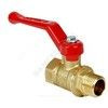 Кран шаровой латунь 11Б27фт1М Ду 40 Ру25 ВР/НР рычаг красный VALFEX VF.215.LR1.112.N/P59, миниатюра — 0