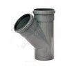 Тройник НПВХ серый Дн 110х50х45гр б/нап переходной в/к Хемкор 2391023, миниатюра — 1