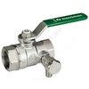 Кран шаровой латунь со спускником R250WS хром Ду 32 Ру35 ВР 1 1/4" рычаг зеленый со спускником Giacomini R250SX146