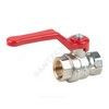 Кран шаровой латунь никель Эксперт Ду 40 Ру40 ВР полнопроходной рычаг красный Dist Н115Р, миниатюра — 7