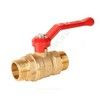 Кран шаровой латунь Стандарт 223 аналог 11б27п1 Ду 25 Ру40 НР полнопроходной рычаг красный ГАЛЛОП 107298