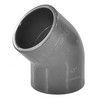 Отвод ПВХ Дн 110х45гр Ру16 серый напорный под клеевое соединение Aquaviva ELW11045, миниатюра — 1