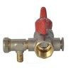 Кран шаровой латунь со спускником Ду 15 Ру40 ВР 1/2" бабочка красная полнопроходной со спускником РОС — 2