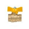 Кран шаровой латунь газ Эксперт Ду 25 Ру40 ВР полнопроходной бабочка Dist 213Б, миниатюра — 10