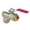 Кран-фильтр шаровой латунь никель 1014 Euro Ду 20 Ру30 ВР полнопроходной рычаг красный Aquasfera 1014-02 ., миниатюра — 4