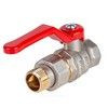 Кран шаровой латунь никель Стандарт Ду 20 Ру40 ВР/"американка" полнопроходной рычаг красный Dist Н342Р, миниатюра — 12