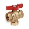 Кран-фильтр шаровой латунь Ду 25 ВР полнопроходной бабочка красная Giacomini R701FY025, миниатюра — 1