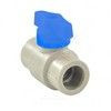 Кран шаровой PP-R серый Дн 20 полупроходной с синей ручкой VALFEX 20255020BГ — 2