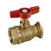 Кран шаровой латунь R285 Ду 25х40 Ру35 ВР/фл бабочка красная с выводом для насоса Giacomini R285Y001