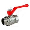 Кран шаровой латунь никель Стандарт 221 аналог 11б27п1 Ду 15 Ру40 ВР/НР полнопроходной рычаг красный ГАЛЛОП 107292