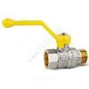 Кран шаровой латунь никель газ Pride Ду 50 Ру25 ВР/НР полнопроходной рычаг аналог 11б27п LD 47.50.В-Н.Р, миниатюра — 0