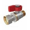 Кран шаровой латунь никель R254 Ду 20 Ру16 НР/нак. гайка флажок красный Giacomini R254PX014 — 1