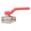 Кран шаровой латунь никель Эксперт Ду 40 Ру40 ВР/НР полнопроходной рычаг красный Dist Н125Р — 11