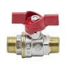 Кран шаровой латунь никель 1005 Euro Ду 20 Ру30 НР полнопроходной бабочка красная Aquasfera 1005-02 ., миниатюра — 1